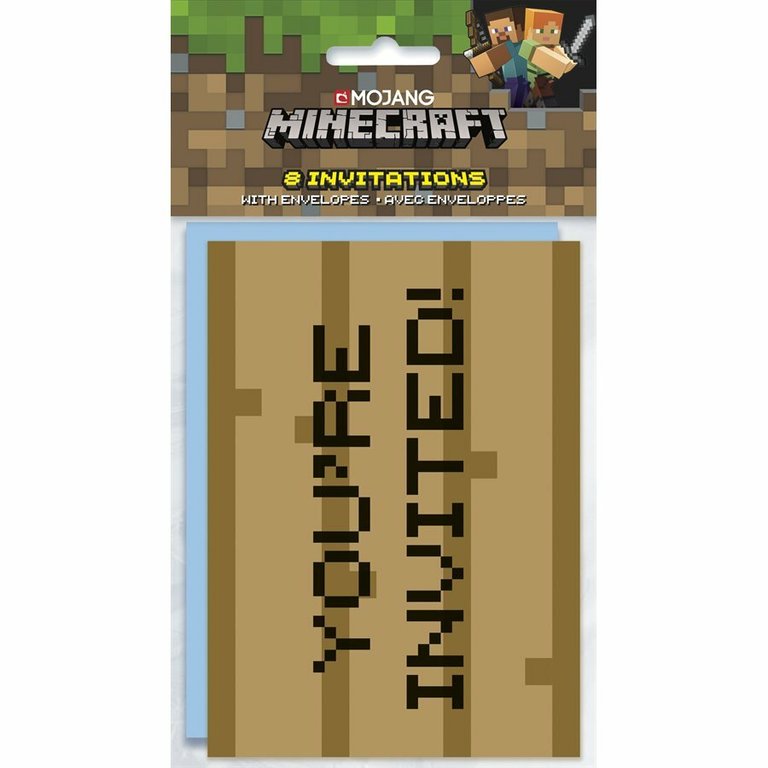 Minecraft Invitations - 8 Per Package