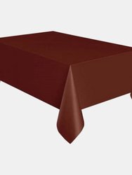 Unique Party Rectangular Plastic Tablecover (Brown) (54 x 108in) - Brown