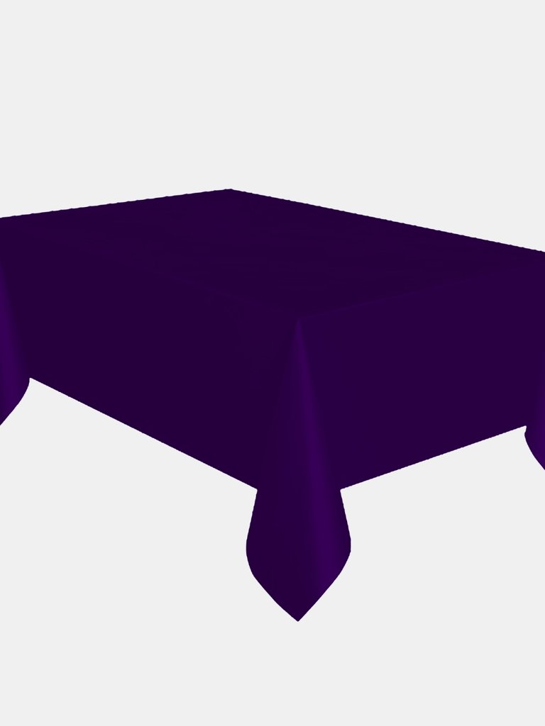 Unique Party Reusable Rectangular Plastic Tablecover - Deep Purple