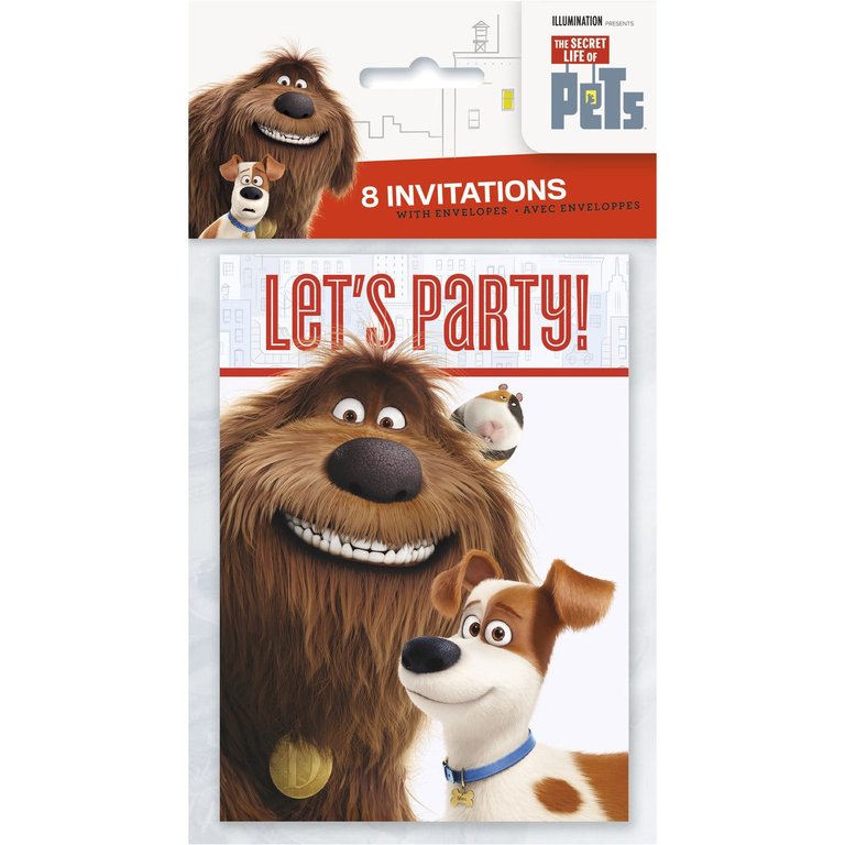 The Secret Life of Pets Party Invitations 8 per Pack]