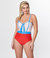 Nautical Red Pin Dot & Blue Bow Clemente Swimsuit