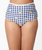 Navy Gingham & Floral Cape May Swim Bottoms