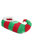 Adults Unisex Striped Elf Design Novelty Christmas Slippers (Red/Green) - Red/Green