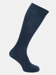 Mens 100% Cotton Ribbed Knee High Socks (Pack Of 3)