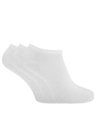 Mens Cotton Rich Lycra Trainer Socks (Pack Of 3) (White) - White