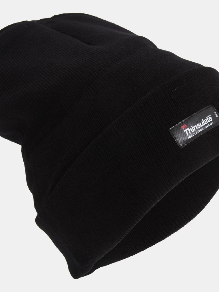 Mens Heatguard Thermal Winter/Ski Beanie Hat (Black) - Black