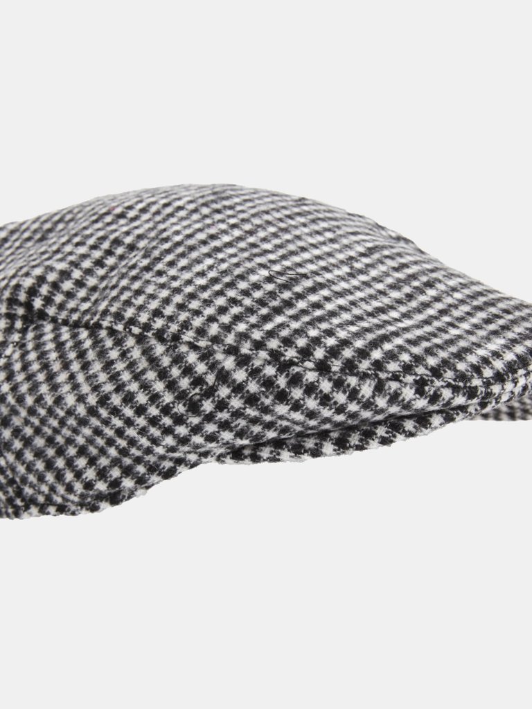 Mens Traditional Lined Flat Cap - Dogstooth - Dogstooth