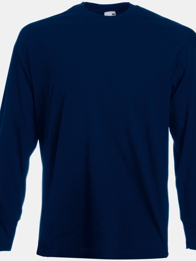 Mens Value Long Sleeve Casual T-Shirt (Midnight Blue) - Midnight Blue