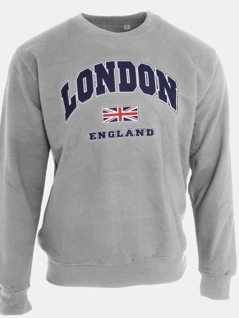 Unisex Sweatshirt London England British Flag Design - Sport Grey