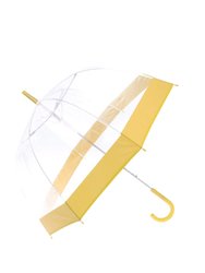 Womens/Ladies Dome Transparent Walking Umbrella (Yellow) (See Description) - Yellow