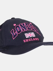 Womens/Ladies Navy London England Union Flag Cap (NAVY) - NAVY