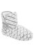 Womens/Ladies Patterned Faux Fur Boot Slippers (Gray/White) - Gray/White