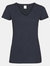 Womens/Ladies Value Fitted V-Neck Short Sleeve Casual T-Shirt - Midnight blue - Midnight Blue