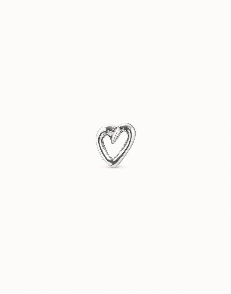 Nailed Heart Piercing Stud Earrings - Silver Plated