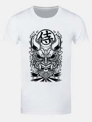 Mens Oni Samurai T-Shirt - White/Black - White/Black