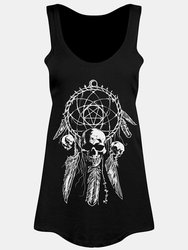 Unorthodox Collective Gothic Dreamcatcher Ladies Floaty Vest (Black) - Black