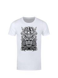 Unorthodox Collective Mens Edo Warrior Mask T-Shirt (White/Black) - White/Black