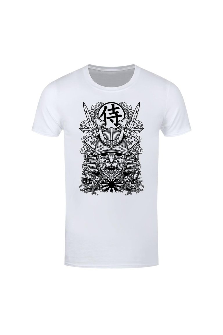 Unorthodox Collective Mens Edo Warrior Mask T-Shirt (White/Black) - White/Black