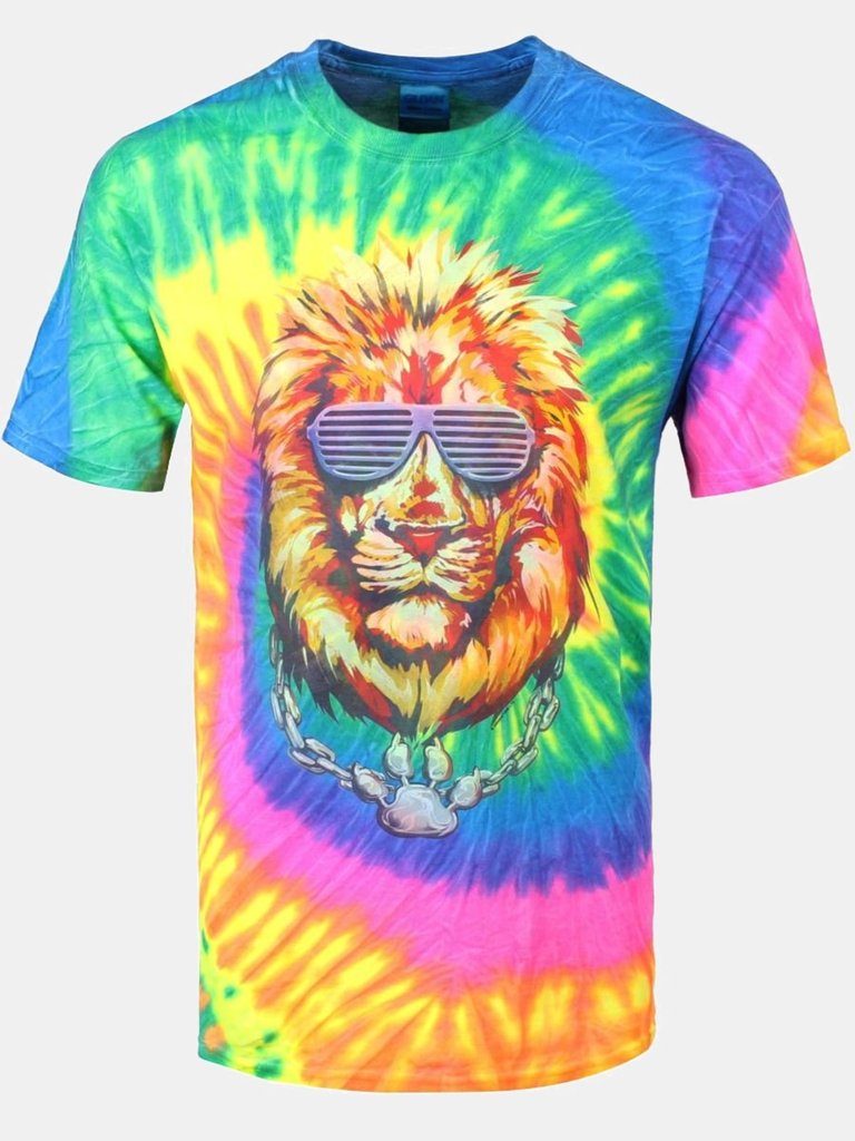 Unorthodox Collective Mens Lion Tie Dye T-Shirt (Multicolored) - Multicolored