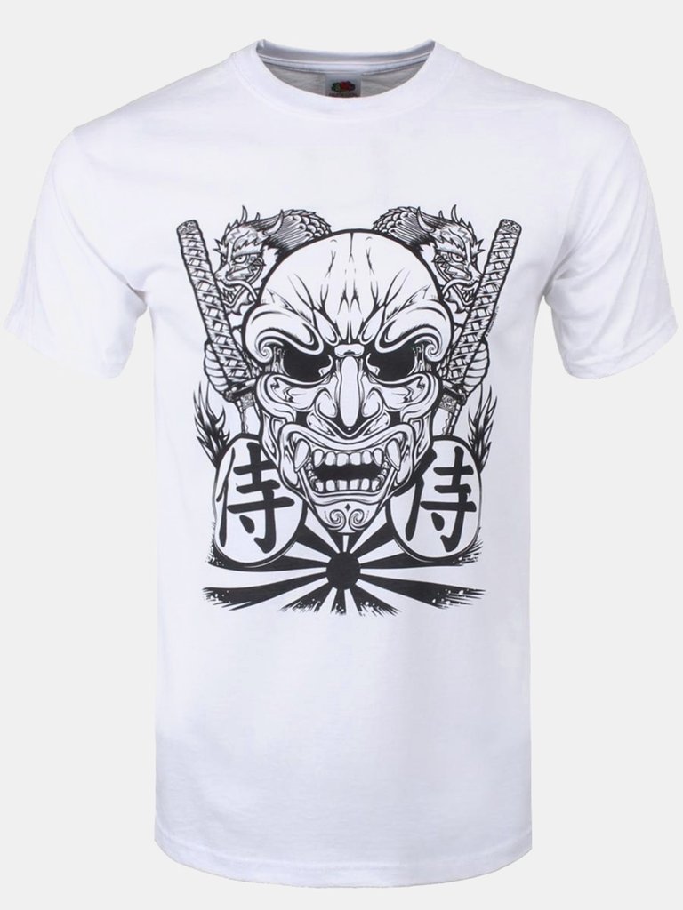 Unorthodox Collective Mens Samurai Mask T-Shirt (White) - White