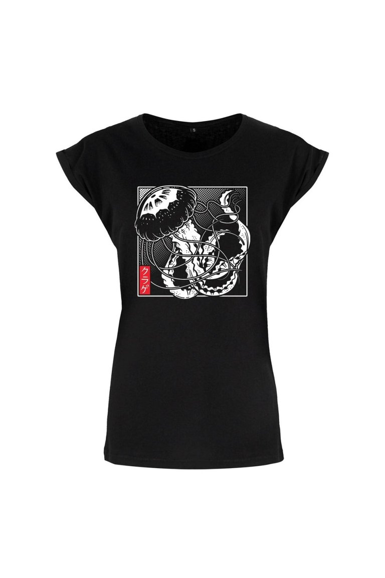 Unorthodox Collective Womens/Ladies Oriental Jelly Fish T-Shirt (Black) - Black