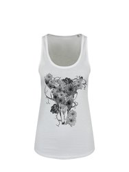 Unorthodox Collective Womens/Ladies Skull Blossom Floaty Tank (White) - White