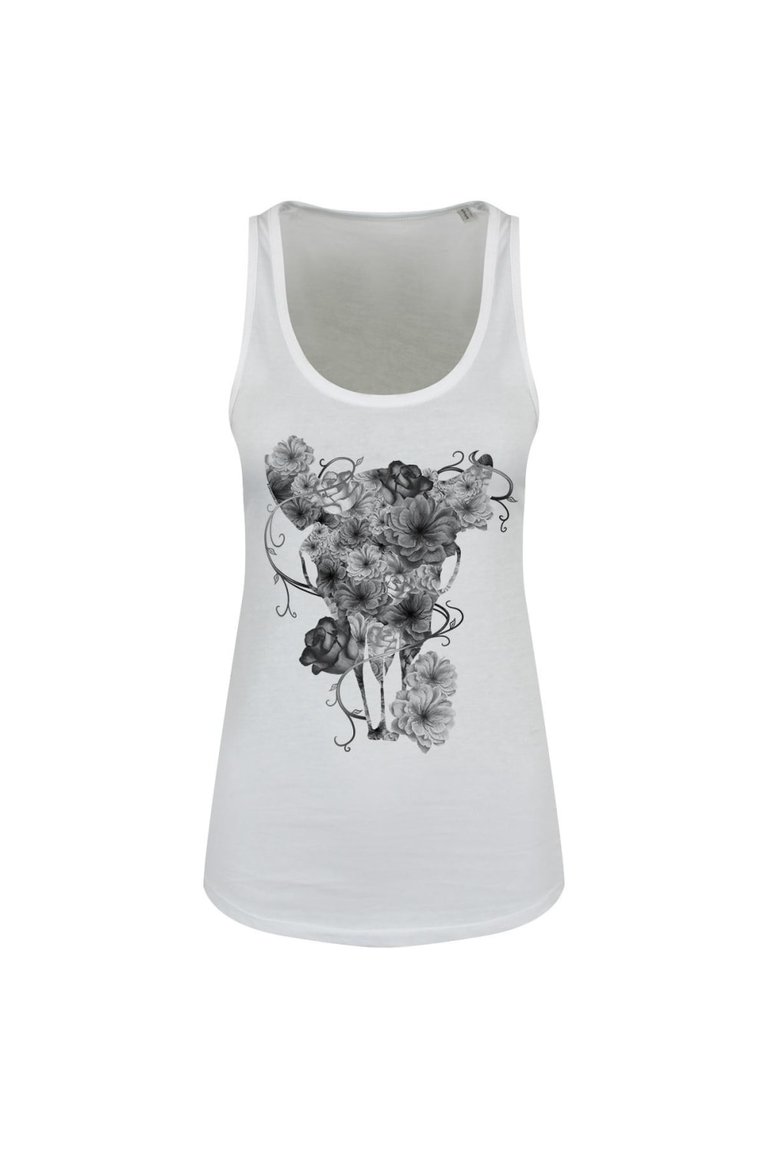 Unorthodox Collective Womens/Ladies Skull Blossom Floaty Tank (White) - White