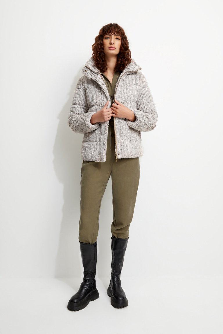 Close Knit Puffer Jacket - Drizzle Grey