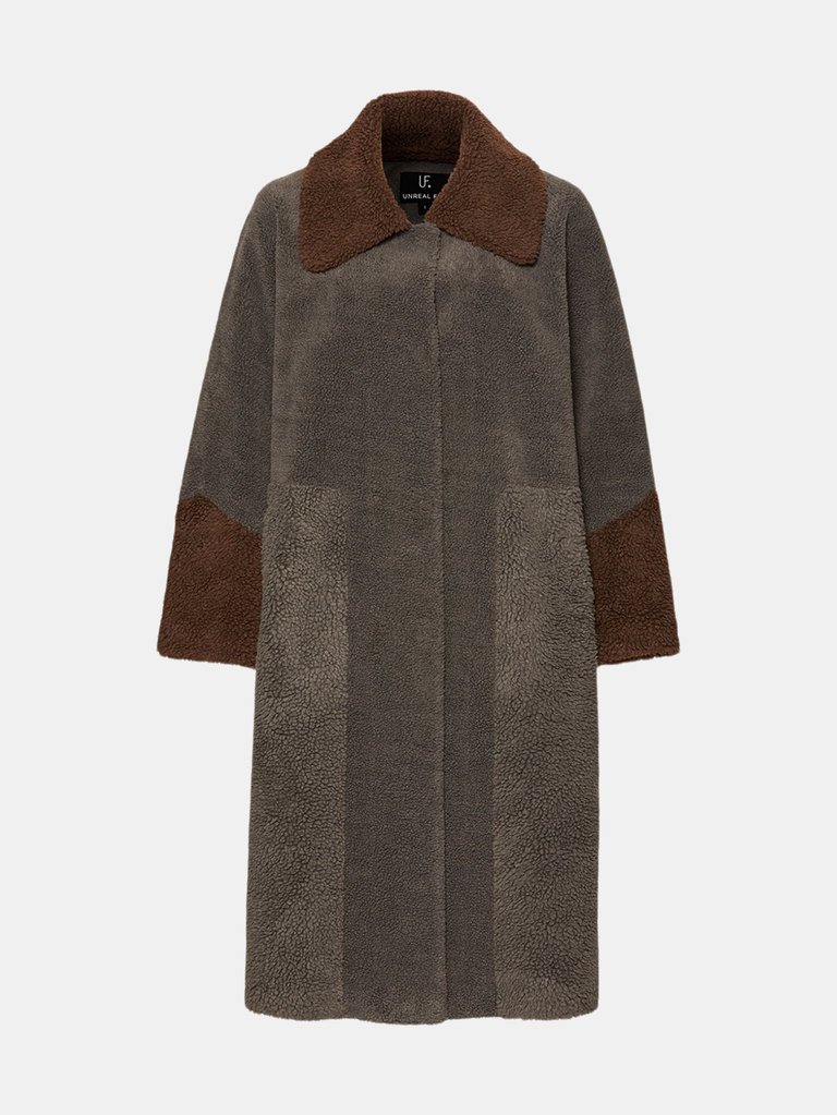 Furever Chic Coat - Granite and Brown