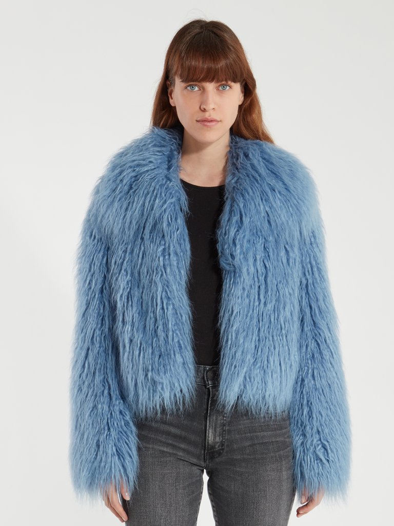 Passage of Venus Faux Shearling Jacket - Cosmic Blue