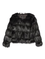 The Elements Stripe Faux Fur Jacket