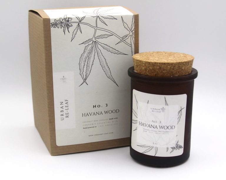 #3 Havana Wood Cannabis Coconut Wax Candle