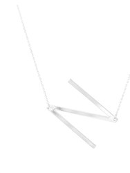 Sideways Initial Necklace N - Silver - Silver