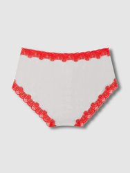 Soft Silks With Contrast Lace Panties