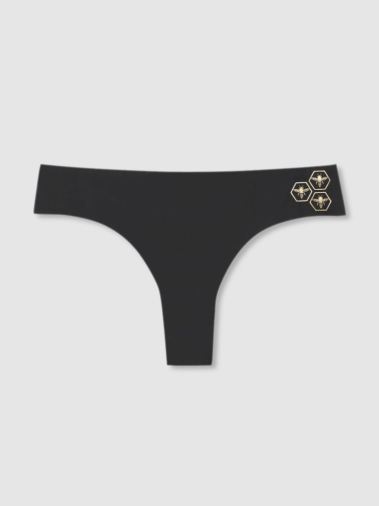VIP Thong with Decals - Tap Shoe Black Honeycomb Bees