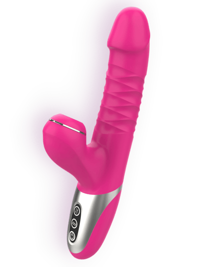 V For Vibes G-Spot Dildo, Thrusting And Sucking Vibrator Abundantia - Pink product
