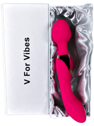 Vibrating Wand, Dual Headed Dildo Aurora - Pink