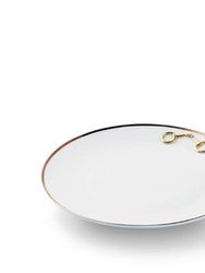 Gold Bit Bone China Round Salad / Dessert Plate Gold Rim