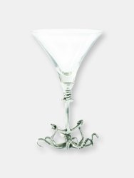 Octopus Pewter Stem Cocktail Glass