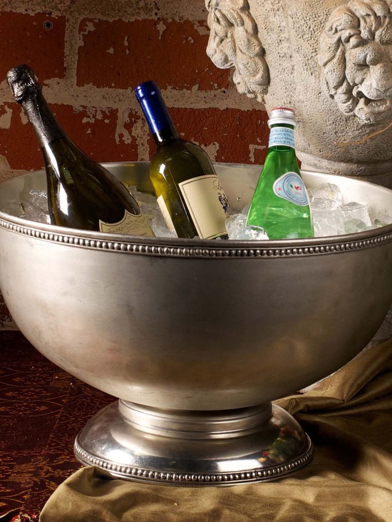 Pewter Medici Bead Ice Tub/Punch Bowl