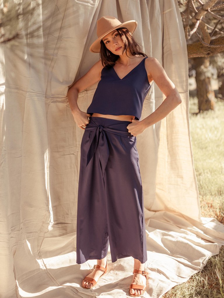 Phalla Tencel Wide Leg Pants - Eclipse