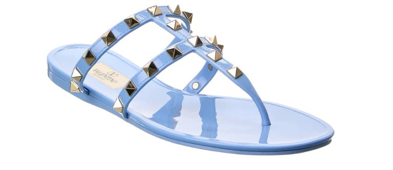 Valentino Garavani Women's Jelly Thong Sandals, Light Blue - Light Blue