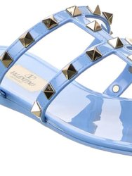 Women's Jelly Thong Sandals, Light Blue - Light Blue