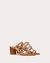 Women's Rockstud Leather Slide Sandals In Almond