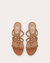 Women's Rockstud Leather Slide Sandals In Almond