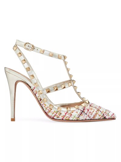 Valentino Women's Rockstud Tweed 100MM Pumps with Straps product