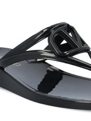 Women's VLogo Signature Slip-On Flip Flops, Black - Black