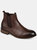 Vance Co. Garrett Wide Width Cap Toe Chelsea Boot - Brown