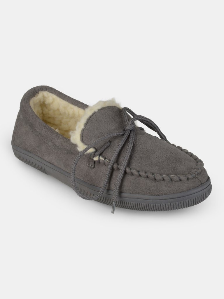 Vance Co. Men's Moccasin Slipper - Grey