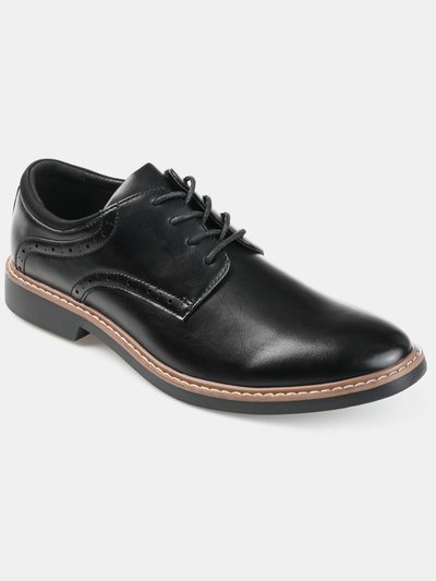 Buy the Mens Black 5602 Leather Lace Up Almond Toe Oxford Dress